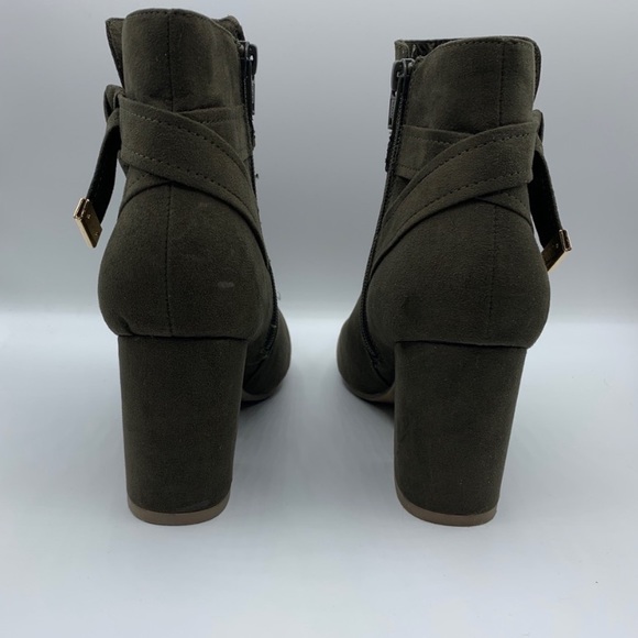 Report Montez Olive Green Side Zip Ankle Boot - Picture 3 of 9
